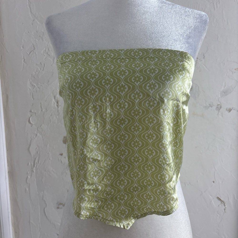 Hollister Green silky Patterned Women's Tube Top
